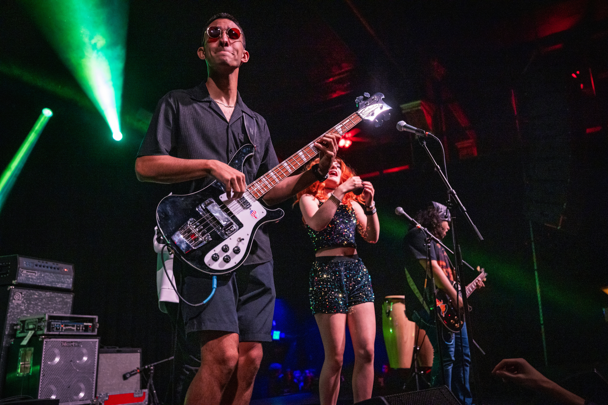 School of Rock Student Playing Bass Guitar